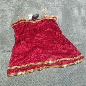 Volume One Burgundy/Gold tank top